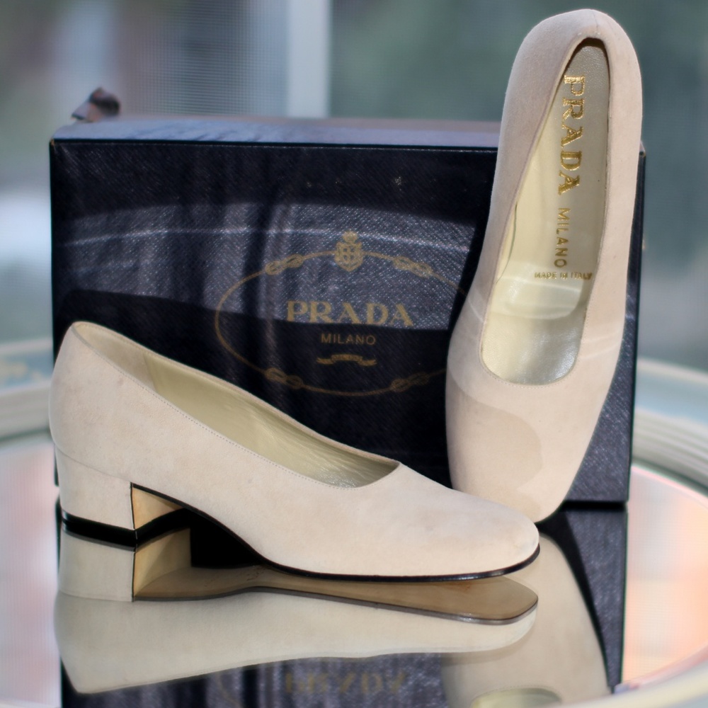 Prada Nude Camoscio Vaniglia/Vanilla Suede NEW